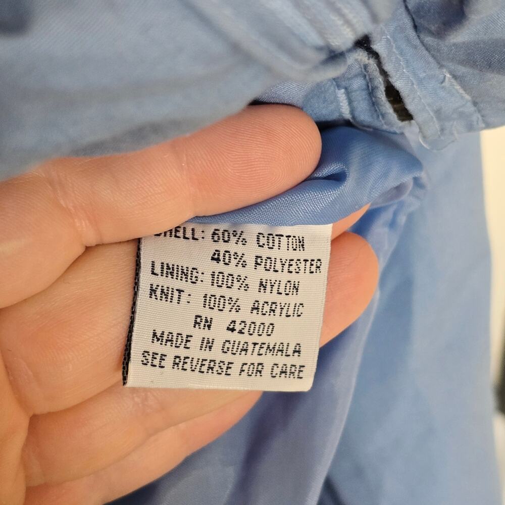 VTG Knightsbridge Men’s Light Blue Windbreaker Bomber Jacket L Retro Sportwear - Picture 5 of 6